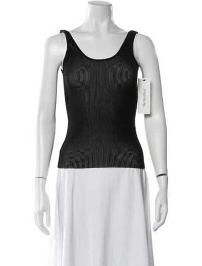 Pre-owned Nagnata Striped Scoop Neck Top In Red