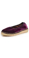 Naguisa Allium Espadrille Flats Eggplant Velvet In Purple