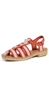 Naguisa Sativa Fisherman Espadrilles Pink/red In Pink/red