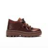 Naguisa Women's Brown Abra Total Mahogany Chunky Boot In Brown