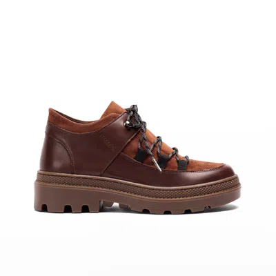 Naguisa Women's Brown Abra Total Mahogany Chunky Boot
