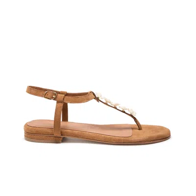 Naguisa Women's Brown Savina Flower Camel -