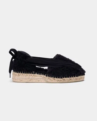 Naguisa Women's Dom Shearling Espadrilles In Black In Animal Print