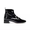 Naguisa Women's Elur Black Gloss Ankle Boot In Black