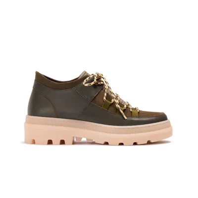 Naguisa Women's Green Abra Oliva Check In Animal Print