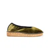Naguisa Women's Green  Espadrilles - Allium Olive Velvet In Green