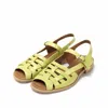 Naguisa Women's Green  Flat Sandals - Manto Lime Varnish In Green