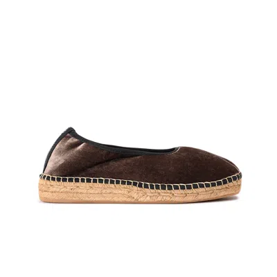 Naguisa Women's  Espadrilles - Allium Dark Brown Velvet In Black