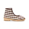 Naguisa Women's  Espadrilles - Annona Brown Check In Brown