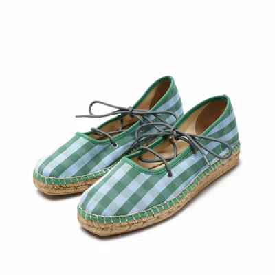Naguisa Women's  Espadrilles - Basella Green Check