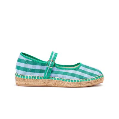 Naguisa Women's  Espadrilles - Peonia Green Check