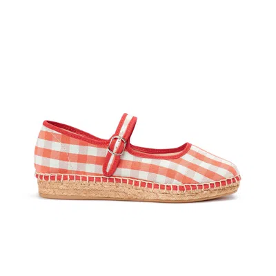 Naguisa Women's  Espadrilles - Peonia Red Check