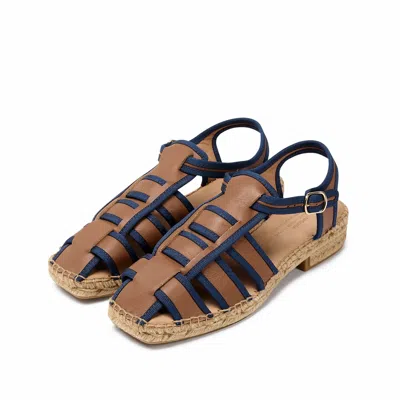 Naguisa Women's  Espadrilles - Sativa Light Brown- Navy