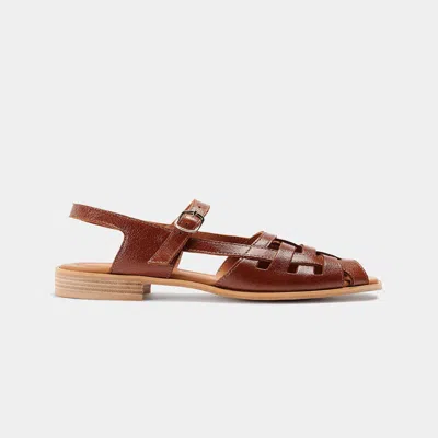 Naguisa Women's  Flat Sandals - Manto Brown Varnish