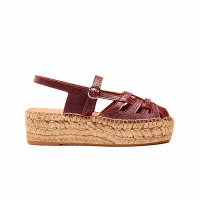 Naguisa Women's Red Thalis Burgundy Gloss -  In Animal Print