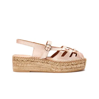 Naguisa Women's Rose Gold  Espadrilles - Thalis Rose Metal