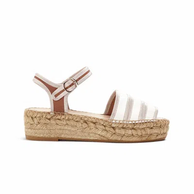 Naguisa Women's White  Espadrilles - Arachis Ecru-beige