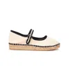 Naguisa Peonia Mary Jane Espadrilles Ecru/brown In White