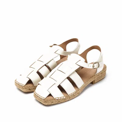 Naguisa Women's White  Espadrilles - Sativa Ecru