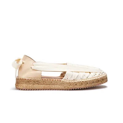 Naguisa Women's White  Espadrilles - Soc Trail Ecru