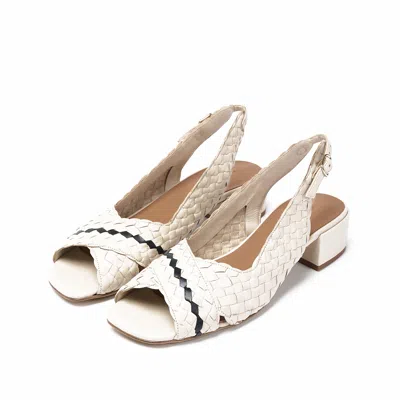 Naguisa Women's White  Woven Sandals - Capitata Ecru
