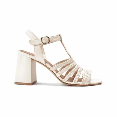 Naguisa Women's White  Woven Sandals - Julie Ecru