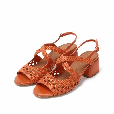 Naguisa Women's Yellow / Orange  Woven Sandals - Uga Rounded Orange In Yellow/orange