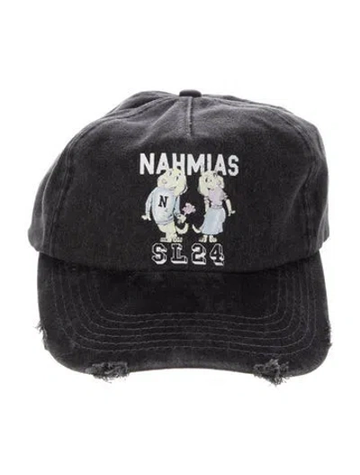 Pre-owned Nahmias Adjustable Distressed Baseball Hat In Grey