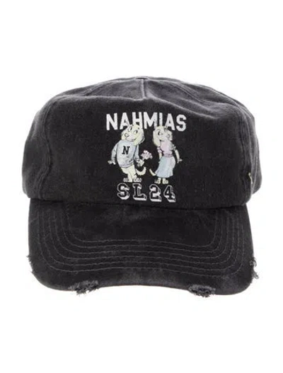 Pre-owned Nahmias Adjustable Distressed Baseball Hat In Grey