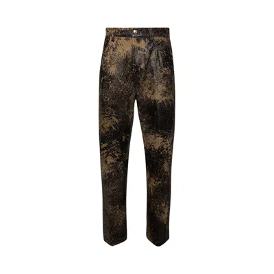 Pre-owned Nahmias Aged Leather Venice Jeans 'brown' | Men's Size 36