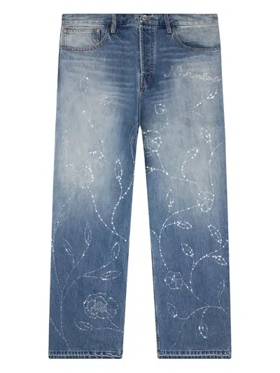 Nahmias Beaded Jeans In Blue
