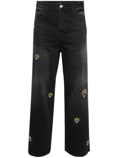 Nahmias Beaded Sun Jeans In 黑色