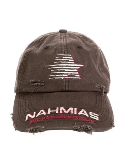 Pre-owned Nahmias Brown Patterned Adjustable Baseball Cap