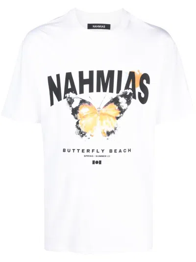 Nahmias "classic Leather Line 110x85 Mm" Wallet In White