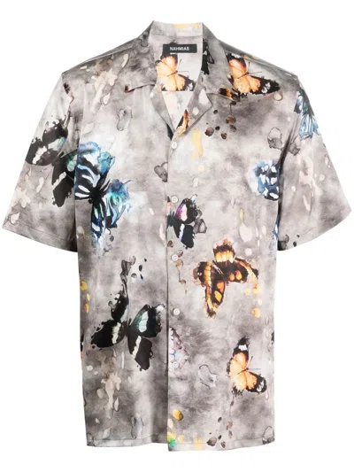 Nahmias Gray Butterfly Shirt In Grey