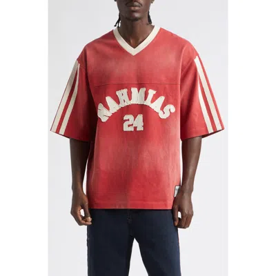 Nahmias Campus Oversize Heavyweight Cotton V-neck Jersey In Multi