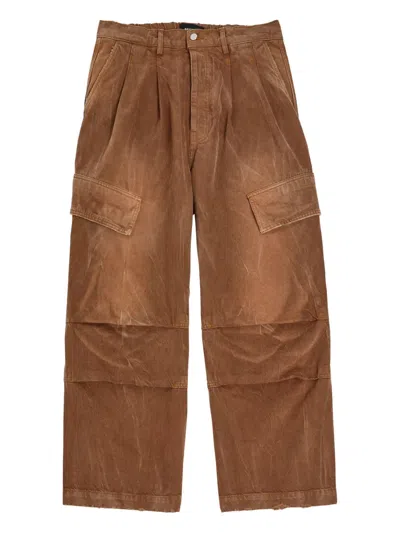 Nahmias Cargo-pocket Pleated Trousers In Brown