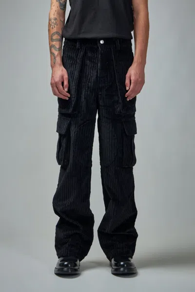 Nahmias Corduroy Logo Cargo Pants In Black