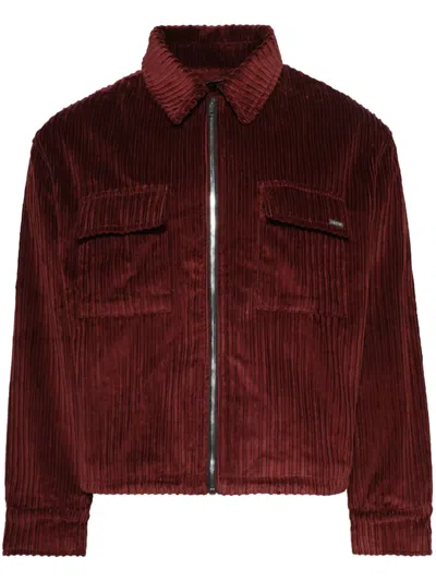 Nahmias Corduroy Shirt Jacket In Red