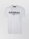 Nahmias Mens White Pronunciation Brand-print Cotton-jersey T-shirt In White