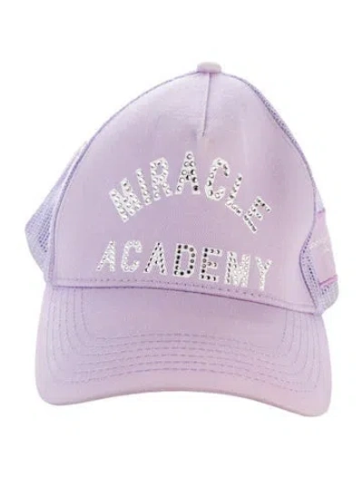 Pre-owned Nahmias Crystal Embellishes Baseball Hat In Purple