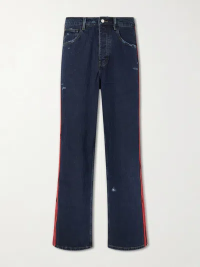 Nahmias Destroyed Denim Track Pants In Transparent