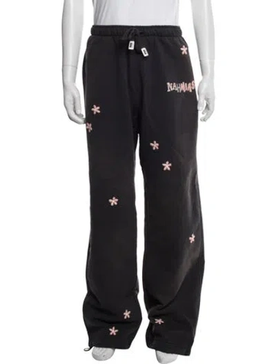 Pre-owned Nahmias Floral Print Joggers In Grey
