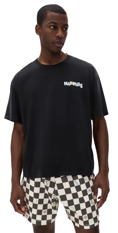 Nahmias Flower Trip Boxy Tee Aged Black Jersey