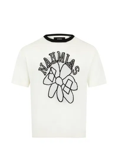 Nahmias Flower-motif T-shirt In White