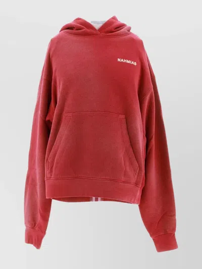 Nahmias Graphic Back Hoodie With Pouch Pocket In Red