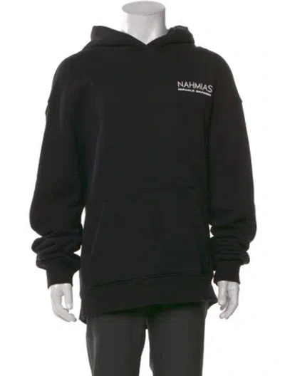 Pre-owned Nahmias Graphic Print Crew Neck Hoodie In Black
