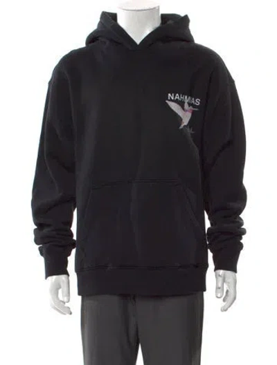 Pre-owned Nahmias Graphic Print Crew Neck Hoodie In Black