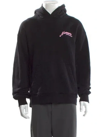 Pre-owned Nahmias Graphic Print Crew Neck Hoodie In Black
