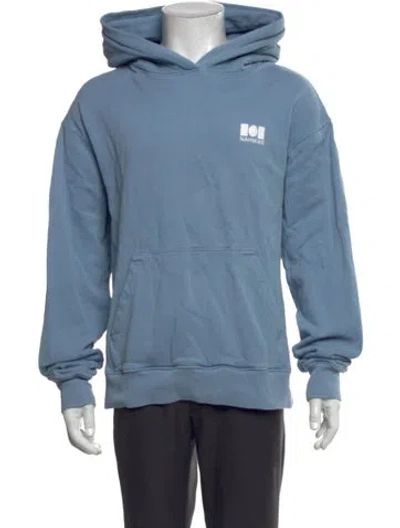 Pre-owned Nahmias Graphic Print Crew Neck Hoodie In Blue